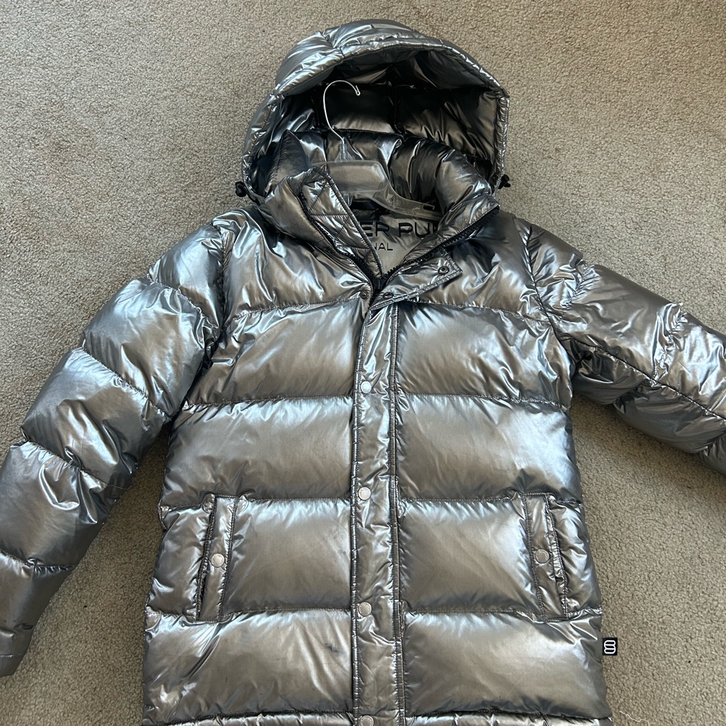 Silver Aritzia Super Puff